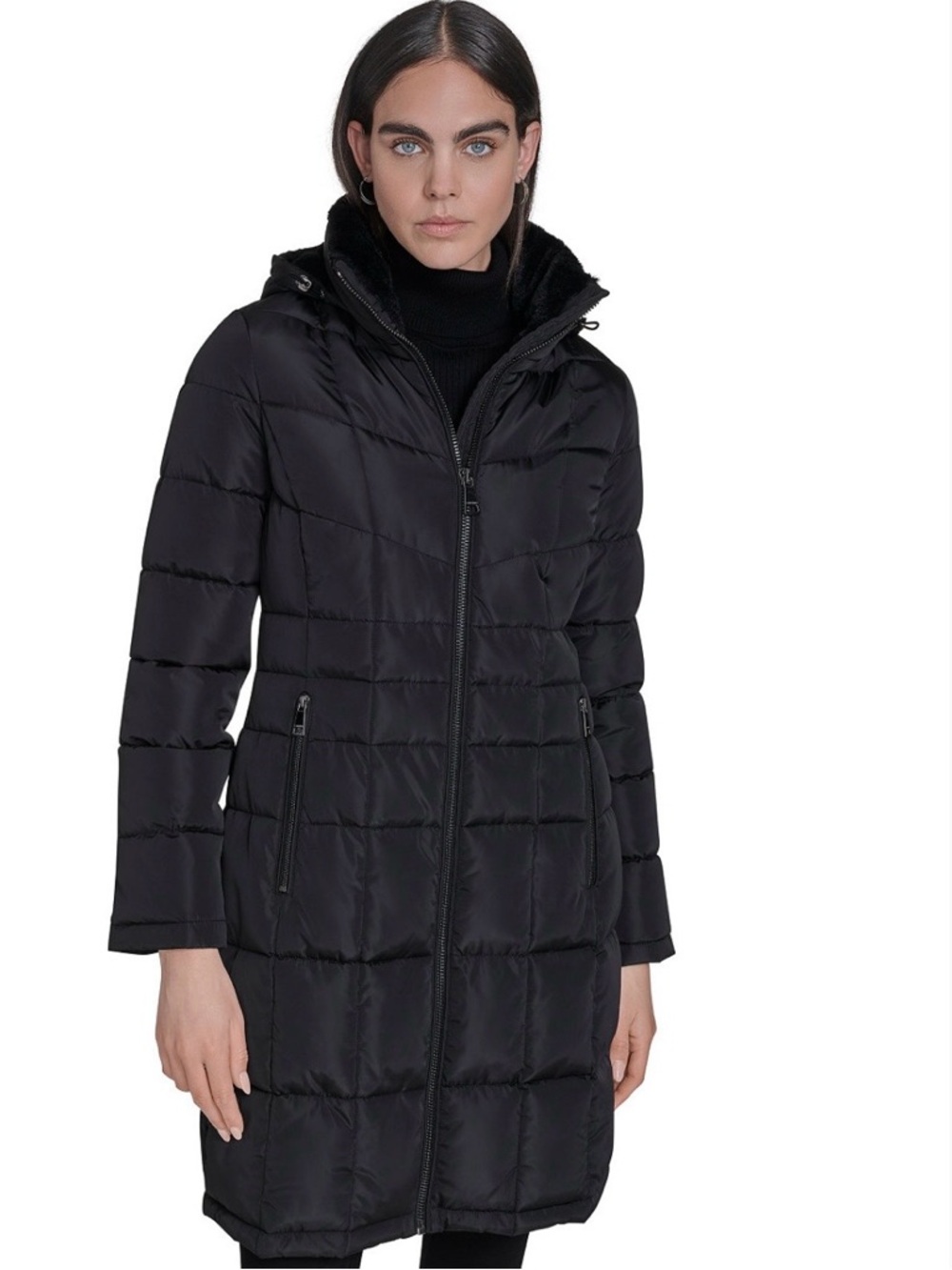 Calvin Klein Women’s Hooded Stand Collar Puffer Coat NWT Size XS